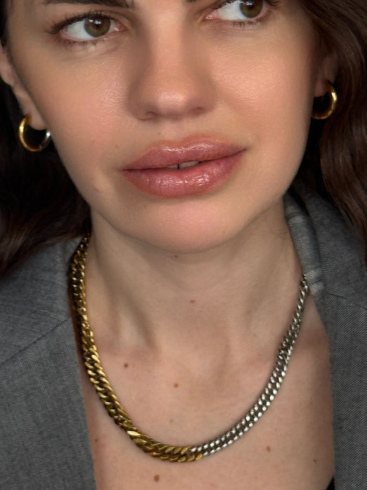Collier Duos en acier inoxydable bicolore