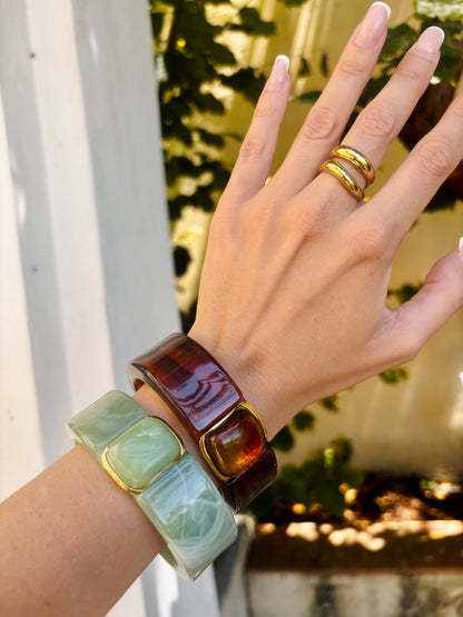 Bracelet Riviera en résine et acier inoxydable