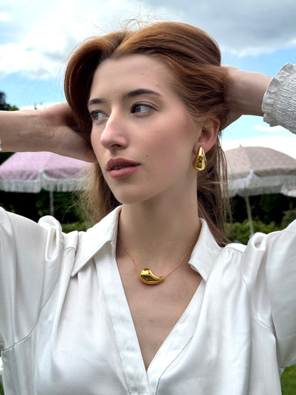 Collier Goutte en acier inoxydable doré