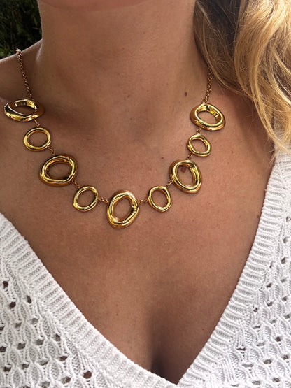 Collier Éclipse en acier inoxydable doré