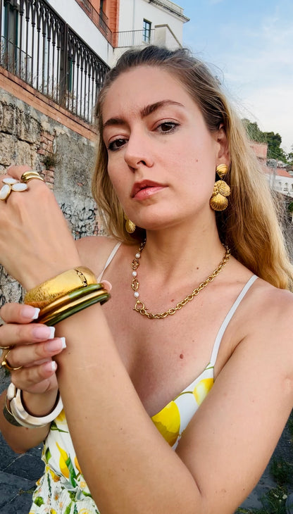 Collier Calypso en acier inoxydable avec perles