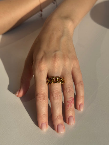 Bague Bergamo en acier inoxydable doré
