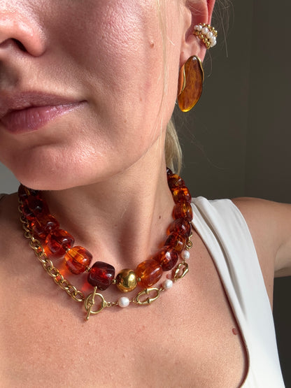 Les boucles d’oreilles Ambre