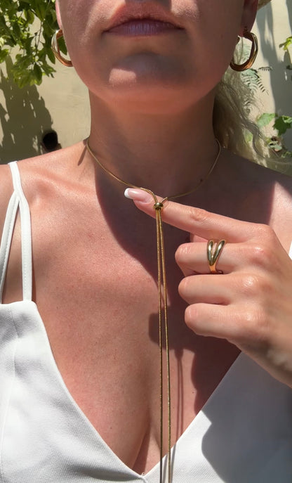 Collier Ligne en acier inoxydable doré