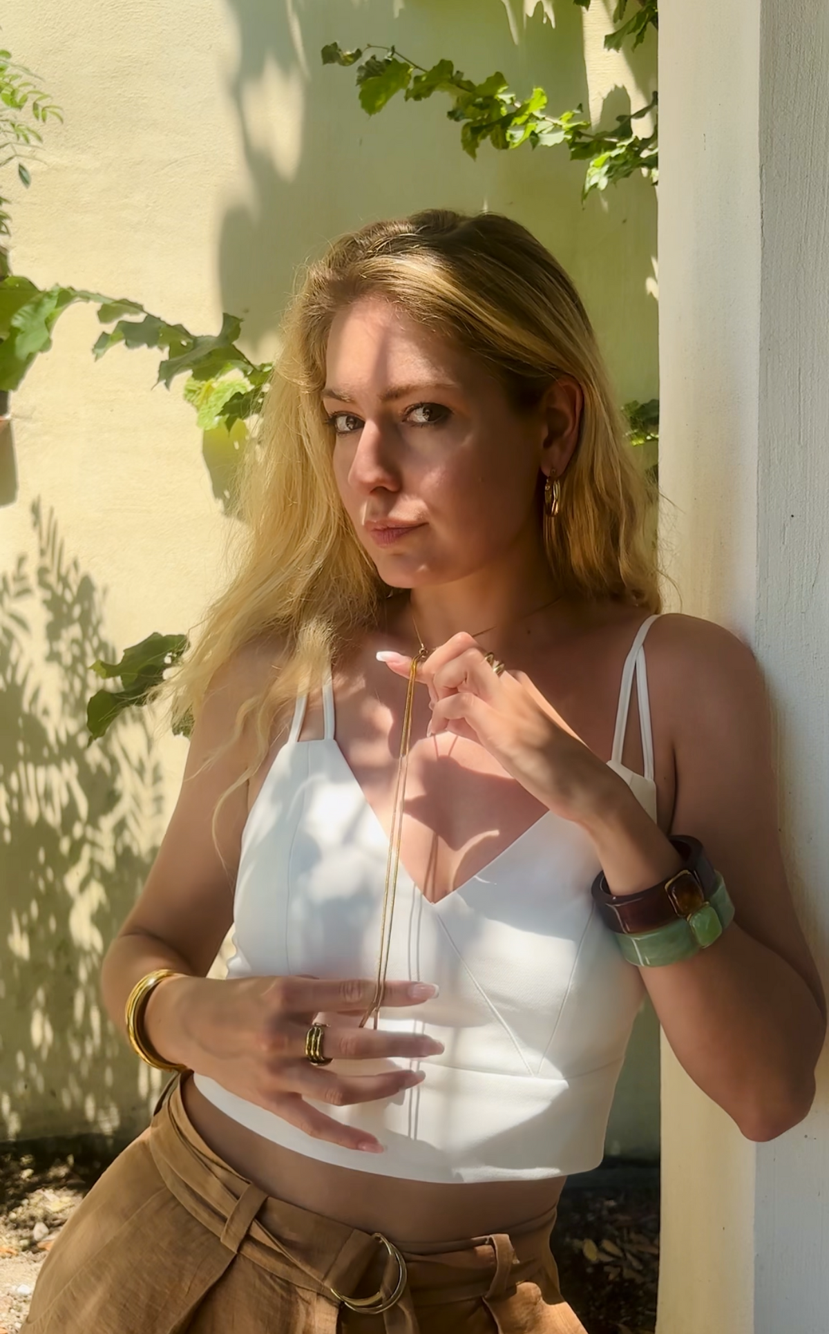 Collier Ligne en acier inoxydable doré