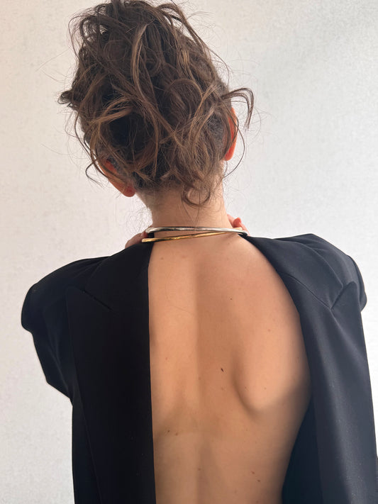 Collier ras-du-cou Magnétique en acier inoxydable doré