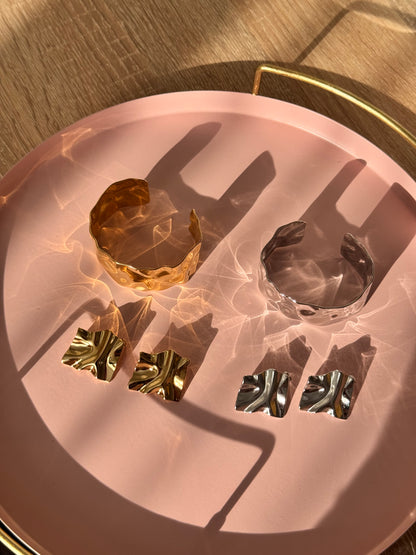 Boucles d’oreilles pendantes Illusion en acier inoxydable