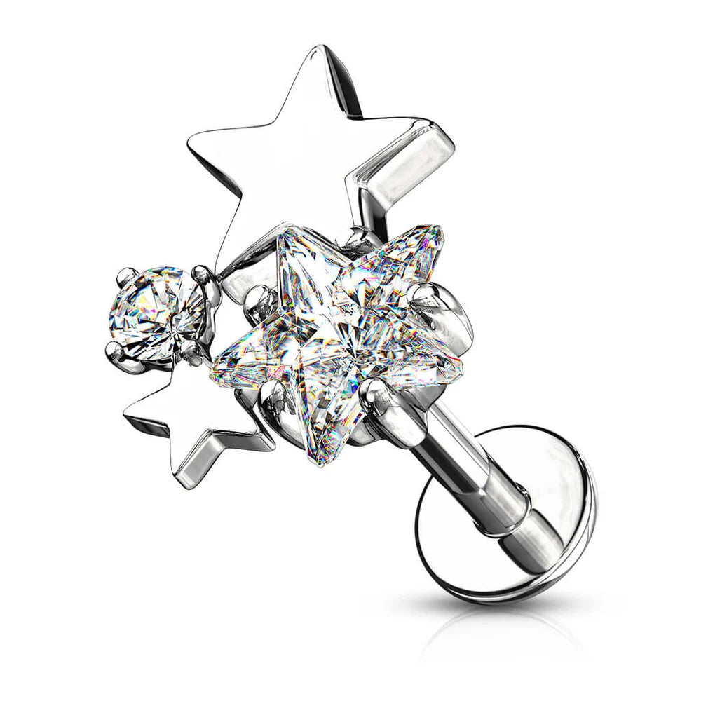 Piercing d’oreille Étoiles en acier inoxydable