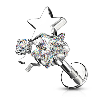 Piercing d’oreille Étoiles en acier inoxydable