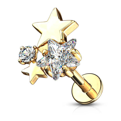 Piercing d’oreille Étoiles en acier inoxydable