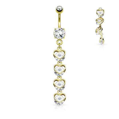 Piercing nombril Amour Infini en acier inoxydable doré