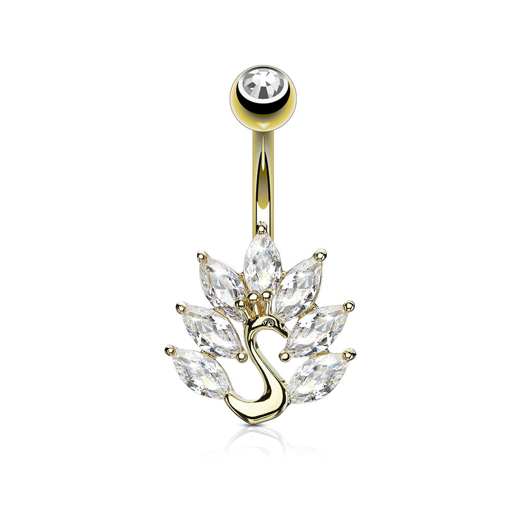 Piercing nombril Cygne en acier chirurgical