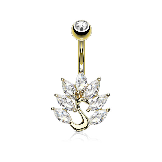 Piercing nombril Cygne en acier chirurgical