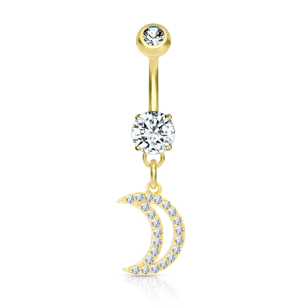 Piercing nombril Clair de Lune en acier inoxydable doré