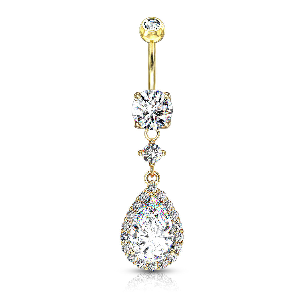 Piercing nombril Royal en acier inoxydable doré