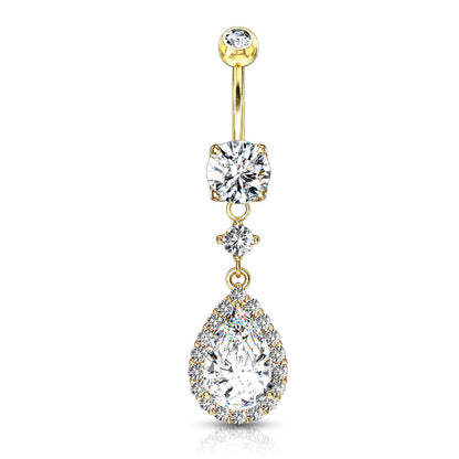 Piercing nombril Royal en acier inoxydable doré