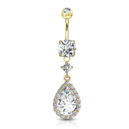 Piercing nombril Royal en acier inoxydable doré