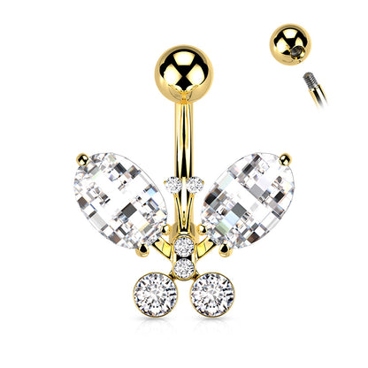 Piercing nombril Papillon en acier chirurgical