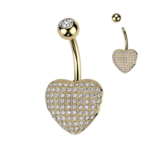 Piercing nombril Amour en acier chirurgical