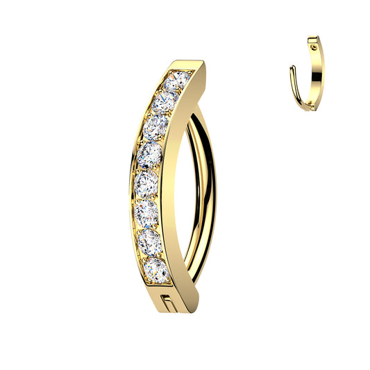 Piercing nombril clicker Infini en acier inoxydable doré
