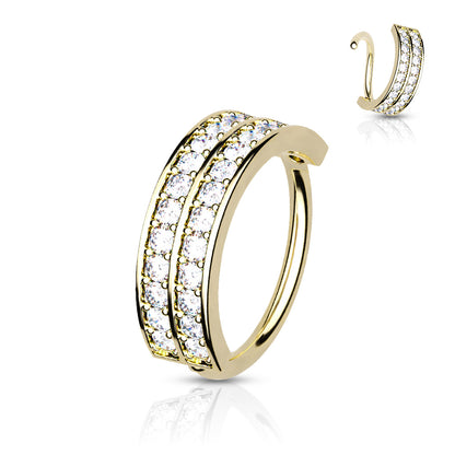 Anneau de piercing nez avec zircons