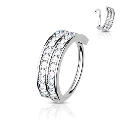 Anneau de piercing nez avec zircons