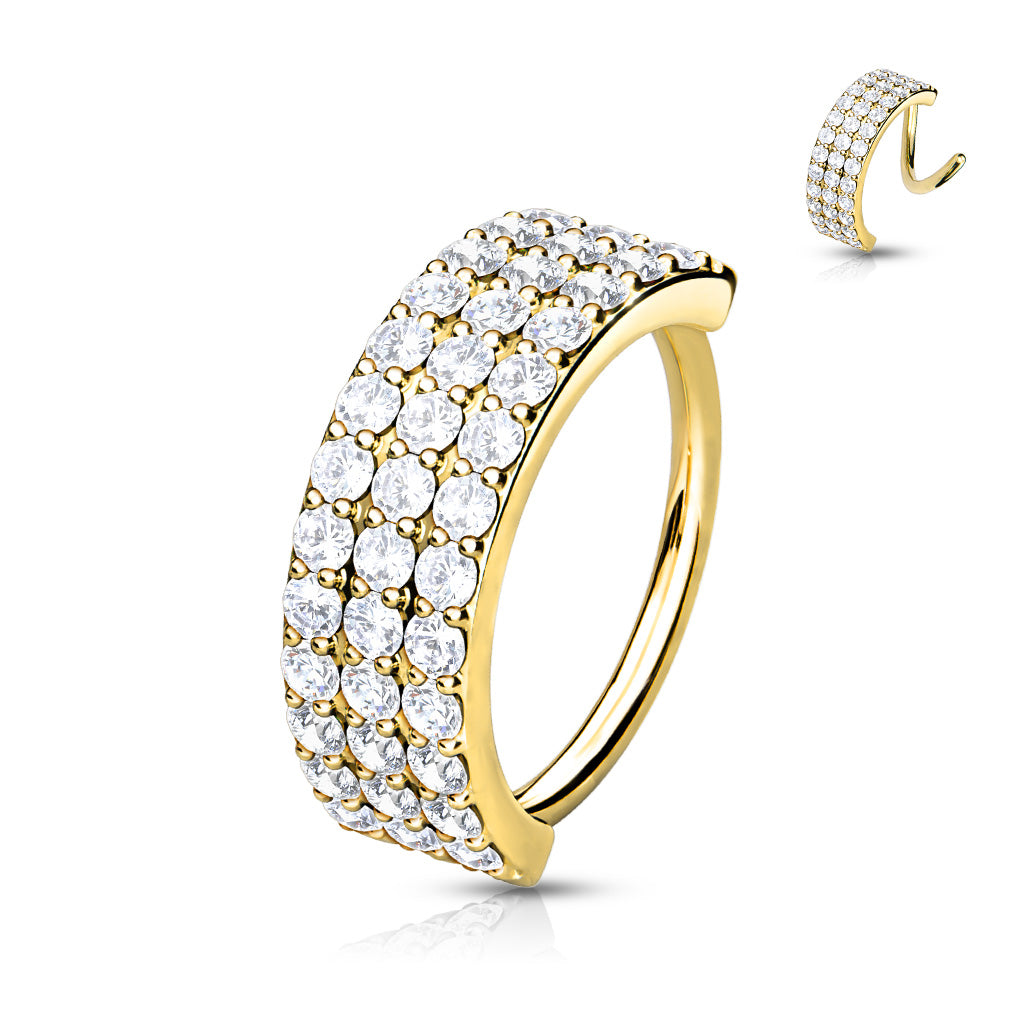 Anneau de piercing nez avec zircons