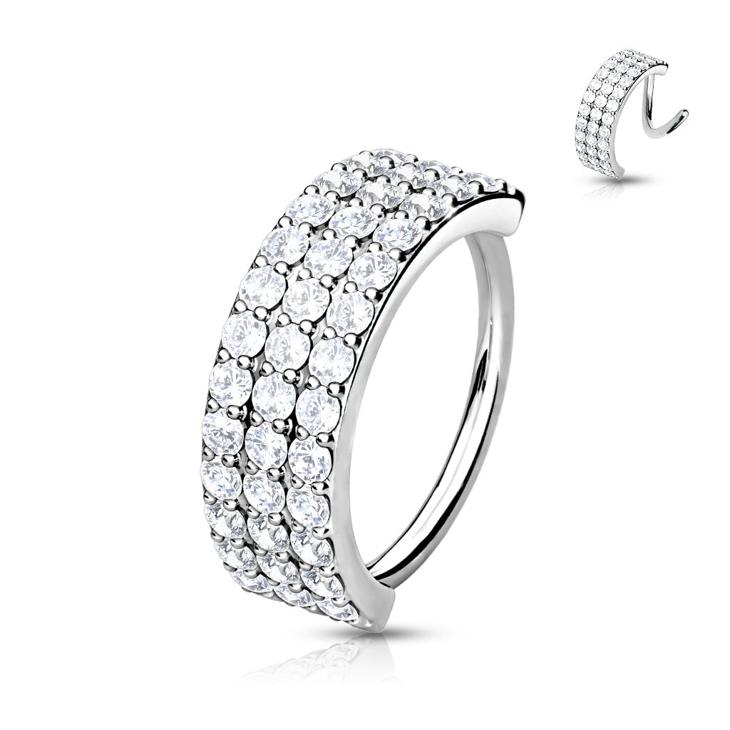 Anneau de piercing nez avec zircons