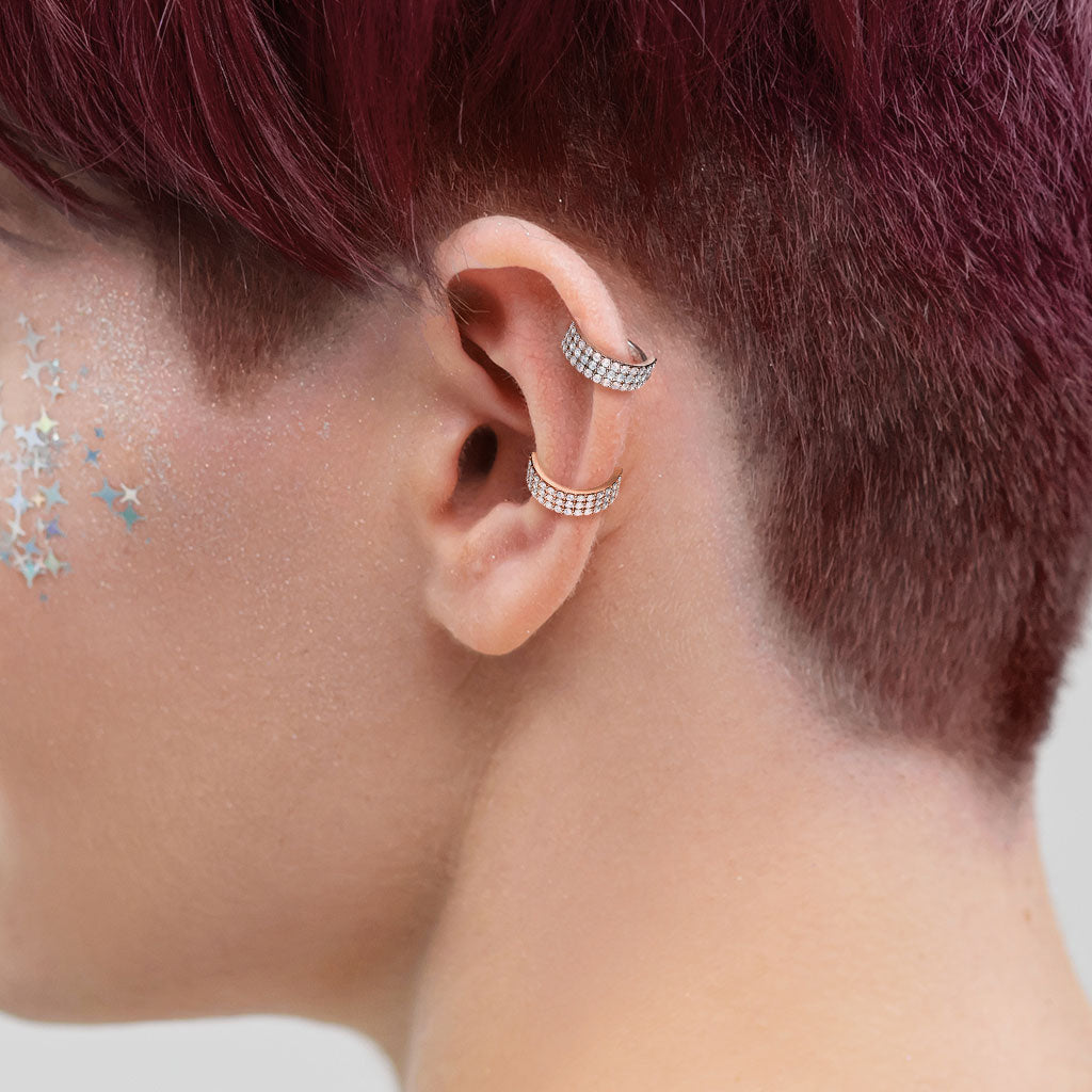 Anneau de piercing nez avec zircons