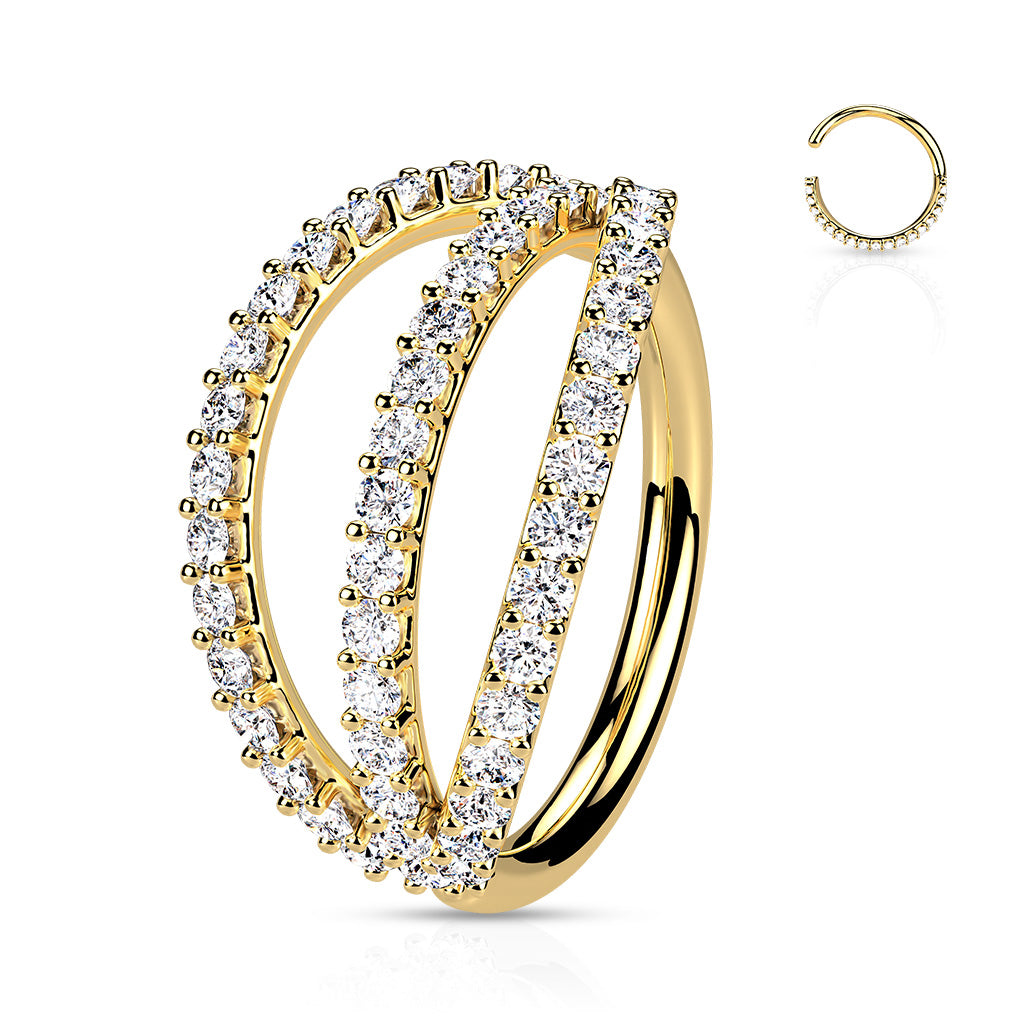 Anneau de piercing avec zircons