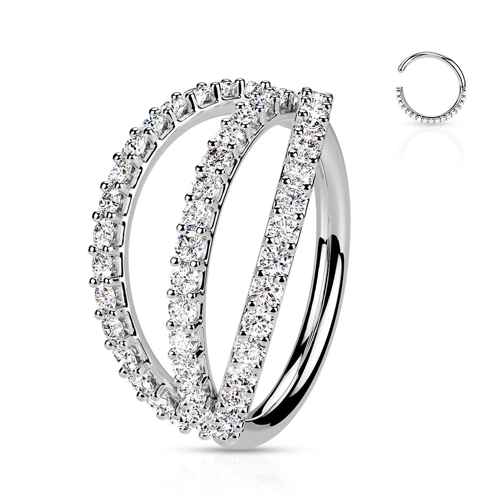 Anneau de piercing avec zircons