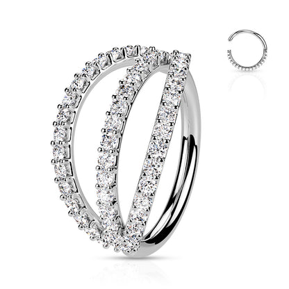 Anneau de piercing avec zircons