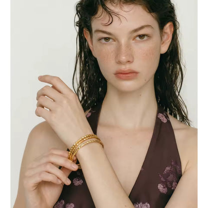 Bracelet Ciselé — acier inoxydable doré