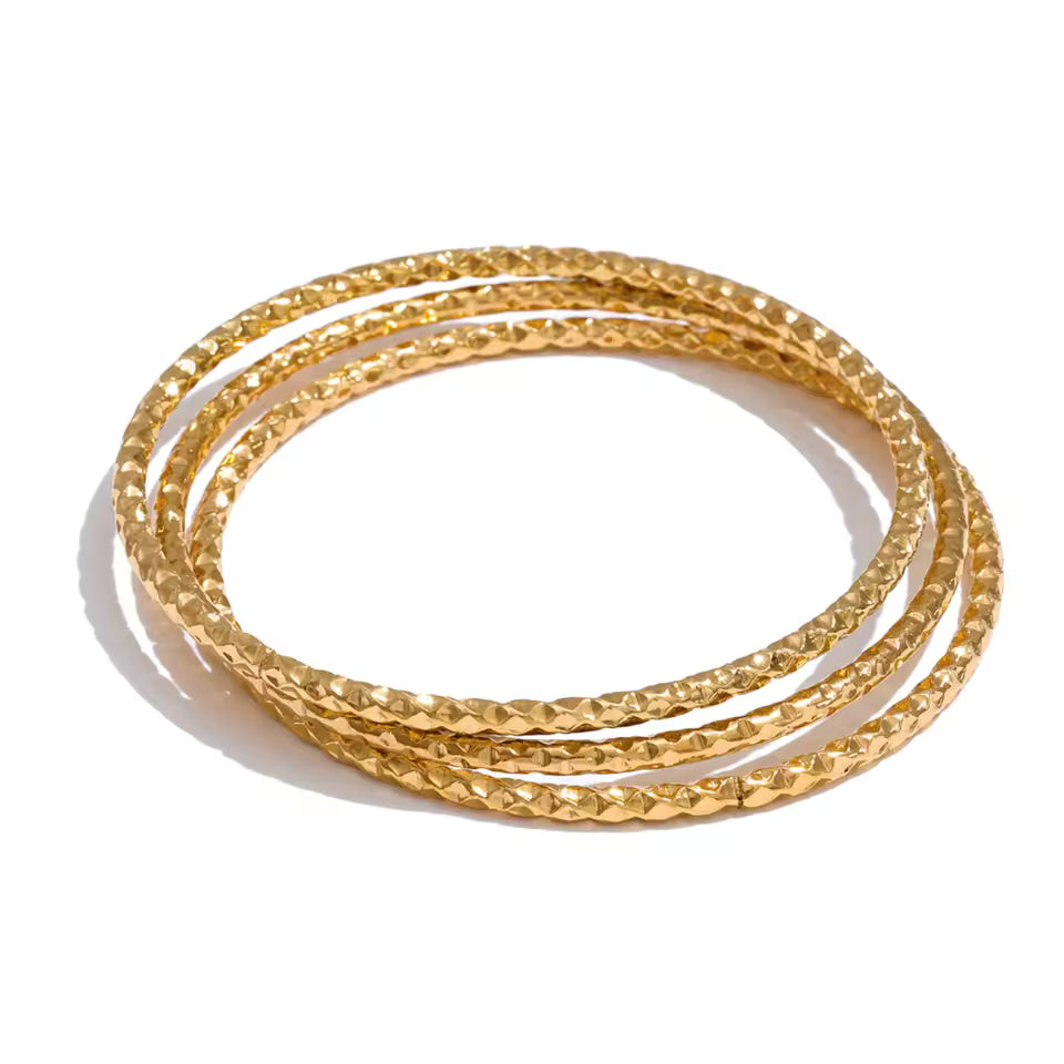 Bracelet Ciselé — acier inoxydable doré