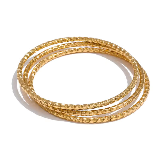 Bracelet Ciselé — acier inoxydable doré