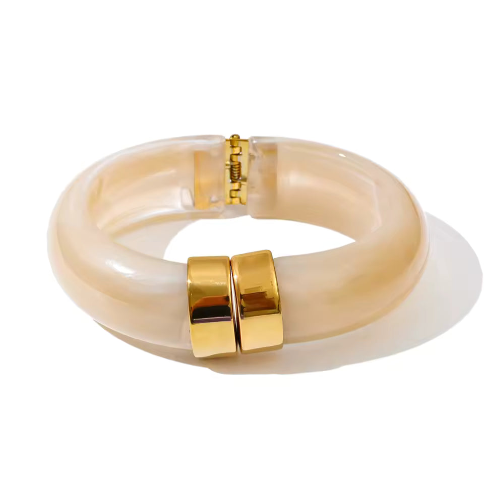 Bracelet Lagune en résine et acier inoxydable