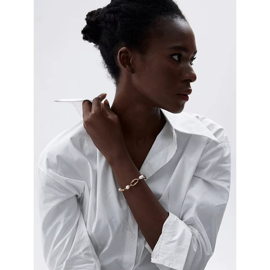 Bracelet Calypso en acier inoxydable avec perles