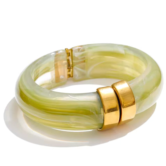Bracelet Lagune en résine et acier inoxydable
