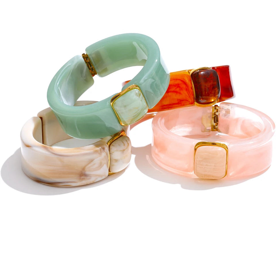 Bracelet Riviera en résine et acier inoxydable