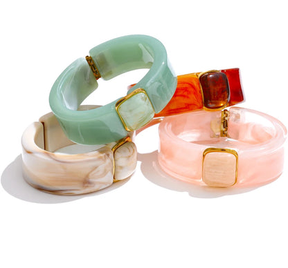 Bracelet Riviera en résine et acier inoxydable