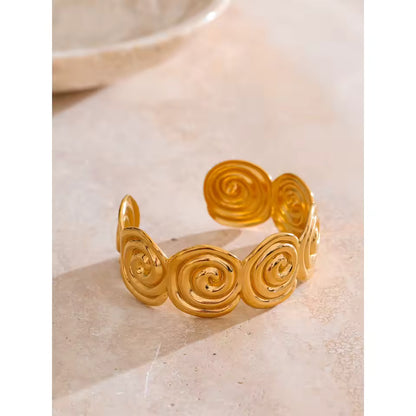 Bracelet manchette Escargot — acier inoxydable doré