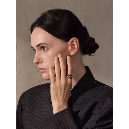 Bague Fluidité en acier inoxydable doré