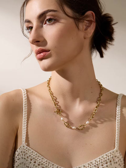 Collier Calypso en acier inoxydable avec perles