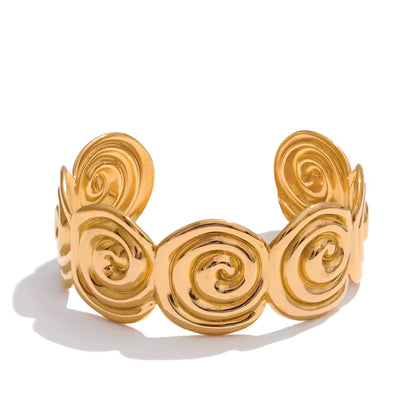 Bracelet manchette Escargot — acier inoxydable doré