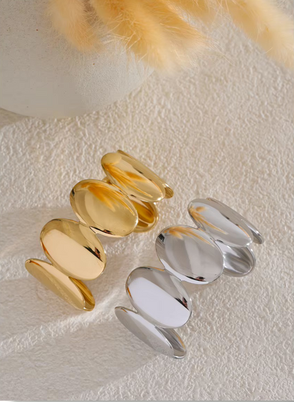 Bracelet manchette Aura en acier inoxydable doré