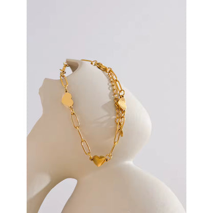 Bracelet  Cœurs Dorés en acier inoxydable