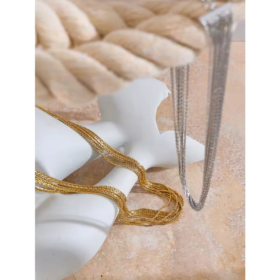 Collier Amandine en acier inoxydable doré