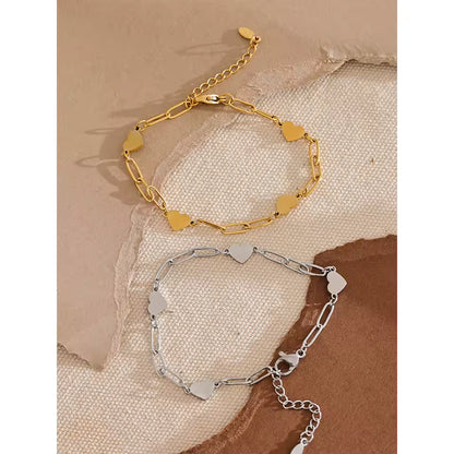 Bracelet  Cœurs Dorés en acier inoxydable