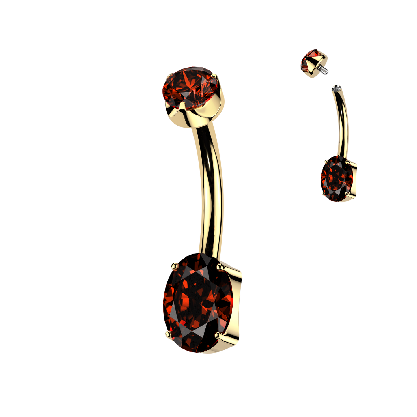 Piercing nombril Ovale Éclat en titane