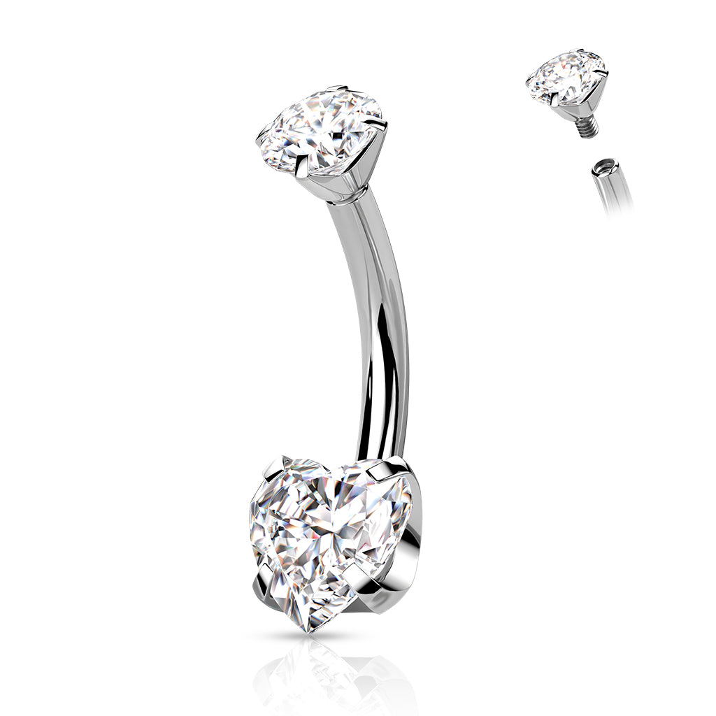 Piercing nombril Cœur Pur en titane